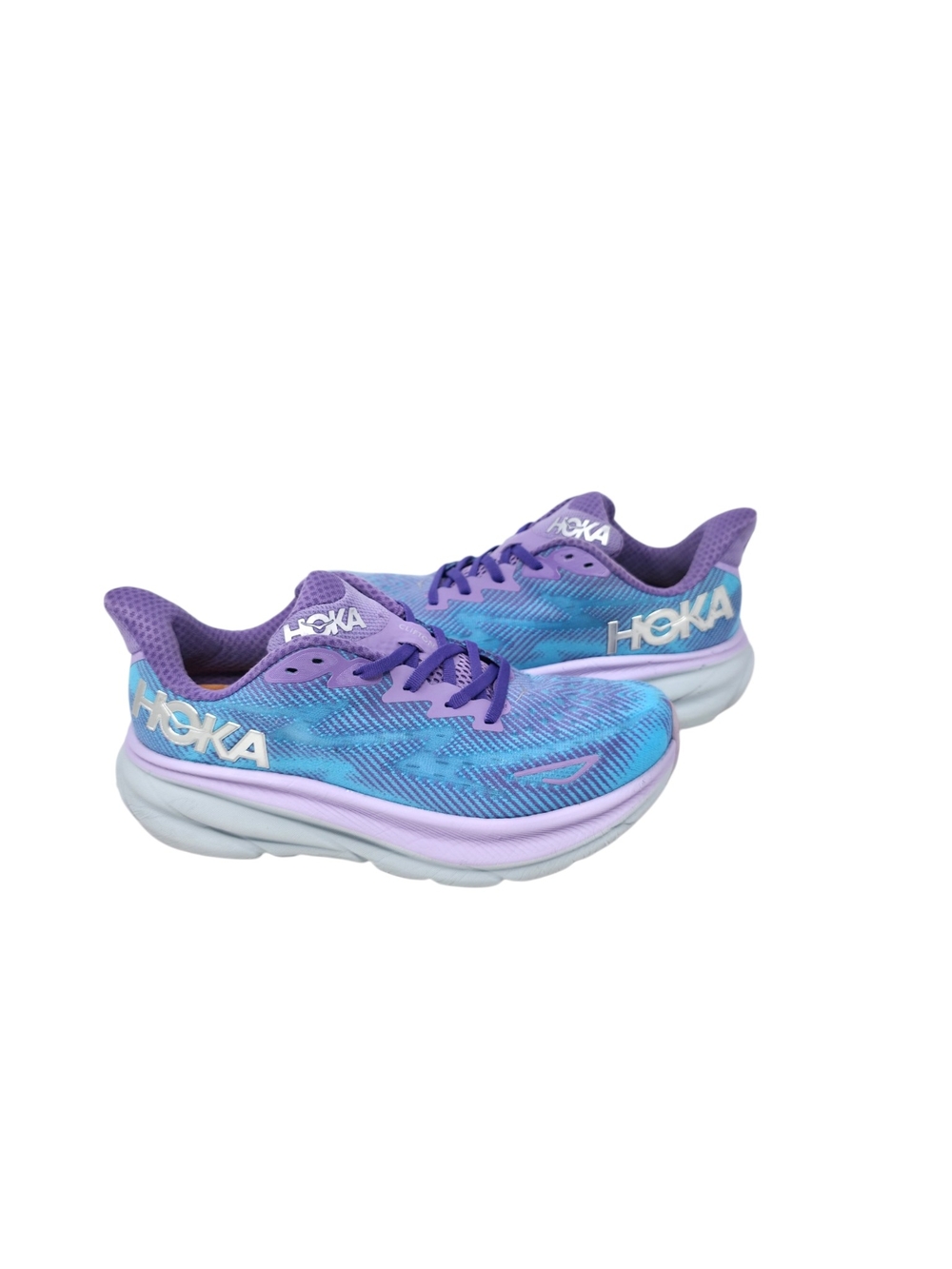 HOKA Clifton 9 Women’s Size 8 Blue Purple Running Shoes Sneakers